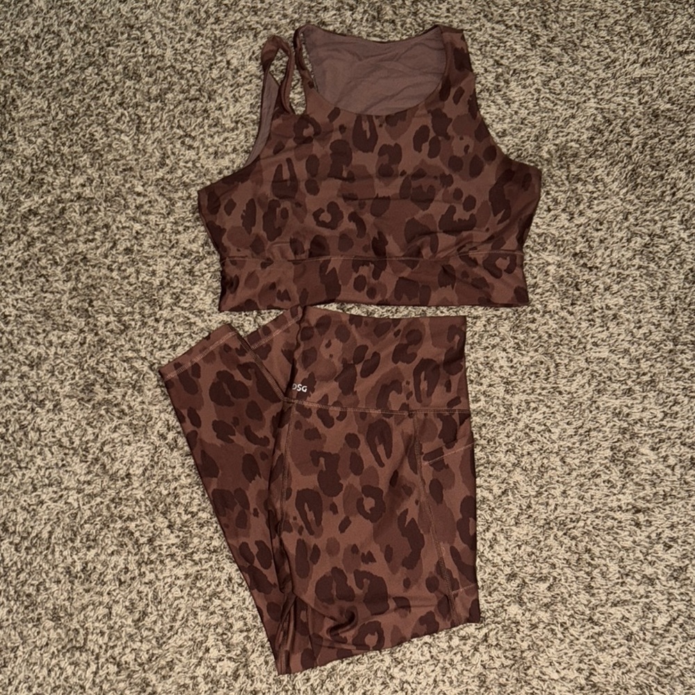 DSG Brown Leopard Print Activewear Set